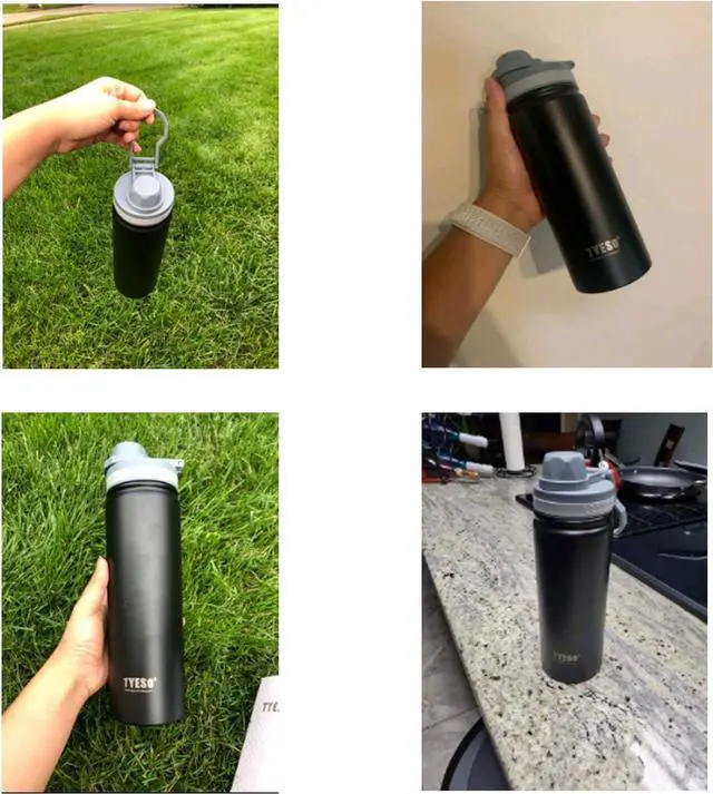 Alt view image 7 of 7 - Insulated Water Bottle,Stainless Steel Vacuum Insulated Water Bottle, Double-Wall Sport Bottle with Leak Proof Spout and Handle Lid,Black,25oz