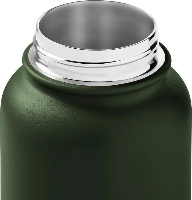 Alt view image 7 of 7 - Retrospec Alder Insulated Water Bottle with Straw Lid & Handle Cap - Stainless Steel Wide Mouth Double-Wall Vacuum Insulated Thermos - BPA Free Leakproof Canteen
