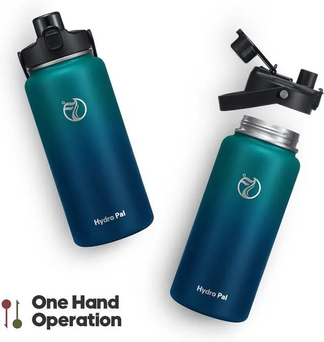 Alt view image 4 of 7 - 64oz Half Gallon Insulated Water Bottle with 2-in-1 Lid (Chug & Straw) Double Walled Vacuum Stainless Steel Water Bottles Wide Mouth Leakproof Insulated Jug with Straw