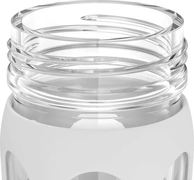 Alt view image 3 of 7 - Lifefactory 22-Ounce BPA-Free Glass Water Bottle with Classic Cap and Protective Silicone Sleeve, White