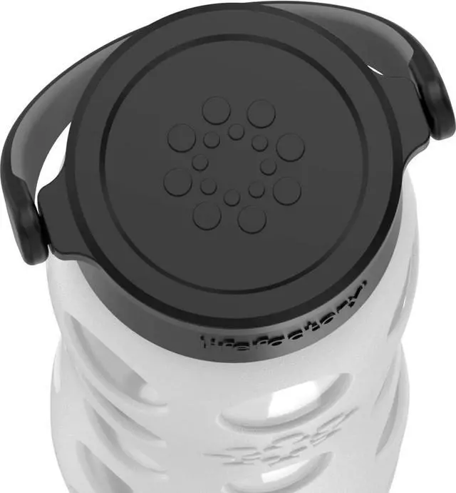 Alt view image 5 of 7 - Lifefactory 22-Ounce BPA-Free Glass Water Bottle with Classic Cap and Protective Silicone Sleeve, White