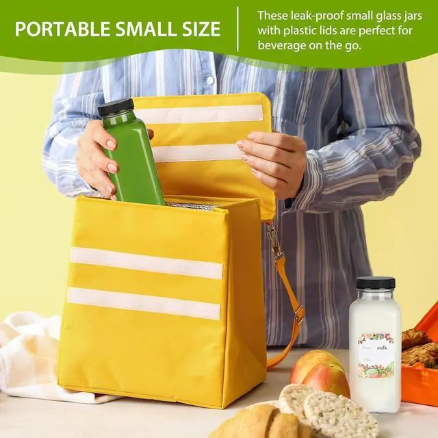 Alt view image 5 of 7 - Alotpower 12 oz Glass Bottles with Lids 12Pack, Portable Glass Juice Bottles with Lids 12 oz (12fl.oz, Set of 12)