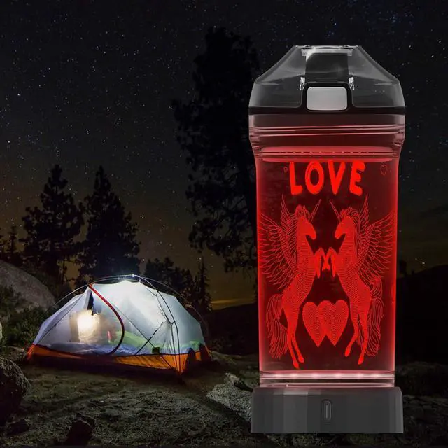 Alt view image 5 of 7 - Lightzz Kids Water Bottle with 3D Glowing Unicorn LED Light - Tritan BPA Free - Creative Ideal Travel Cup Fairy Gift for Back to School Girl Child Holiday Camping Picnic (Unicorn 14 Oz)