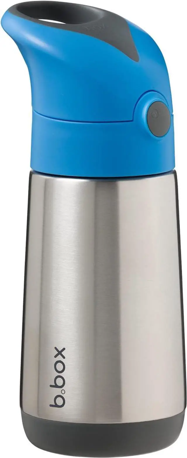 Main image of b.box 12 oz Insulated Water Bottle - Keeps Drinks Cold 8 Hours, Warm 6 Hours, Triple Wall Stainless Steel Kids Water Bottle w/Free Flow Silicone Straw, Leakproof & Dishwasher Safe