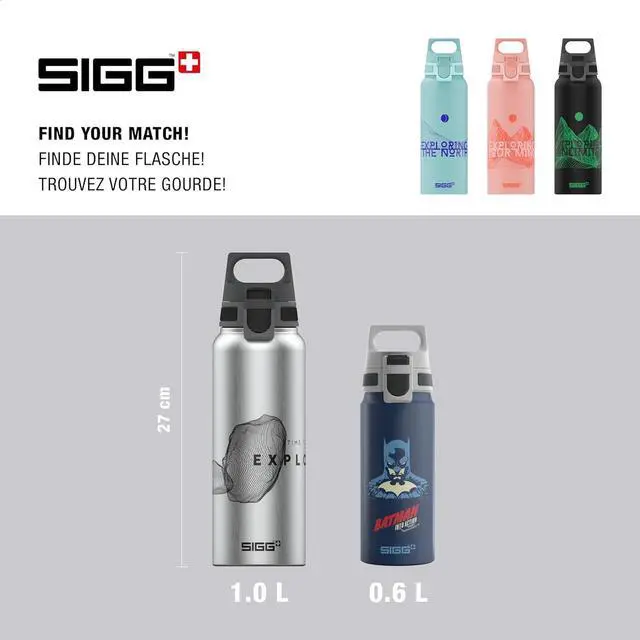 Alt view image 5 of 6 - SIGG - Metal Water Bottle - WMB Pathfinder - Made in Switzerland - Carbonated Drinks - Wide Mouth - Lightweight - 34 Oz