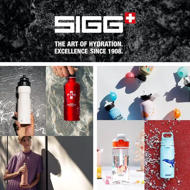 Alt view image 6 of 6 - SIGG - Metal Water Bottle - WMB Pathfinder - Made in Switzerland - Carbonated Drinks - Wide Mouth - Lightweight - 34 Oz
