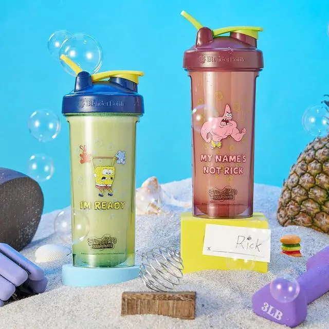 Alt view image 5 of 5 - BlenderBottle Spongebob Shaker Bottle Pro Series Perfect for Protein Shakes and Pre Workout, 28-Ounce, Red, My Names Not Rick