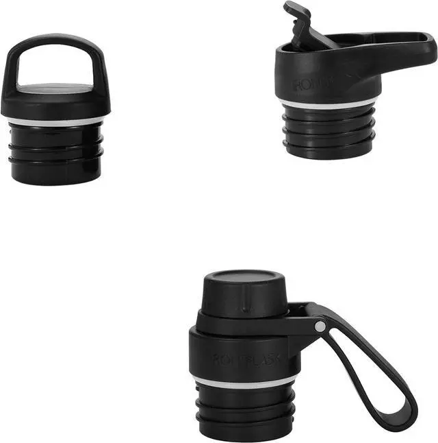 Alt view image 6 of 6 - IRON °FLASK Camping & Hiking Hydration Canteens - 3 Lids (Narrow Spout Lid) Leak Proof Vacuum Insulated Stainless Steel - Hot & Cold Double Walled Sports Water Bottle - Midnight Black, 24 Oz
