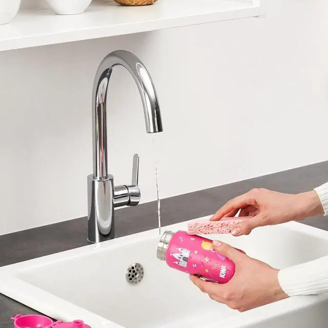 Alt view image 7 of 7 - Ion8 Kids Water Bottle, Steel 400 ml/13 oz, Leak Proof, Easy to Open, Secure Lock, Dishwasher Safe, Flip Cover, Carry Handle, Easy Clean, Durable, Scratch Resistant, Raised Print, Princess Design