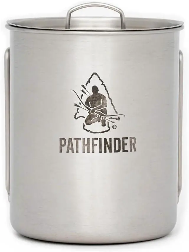 Alt view image 6 of 7 - The Pathfinder School Stainless Steel 32oz Water Bottle, Cup with Bat Wing Handles, and Stove Set
