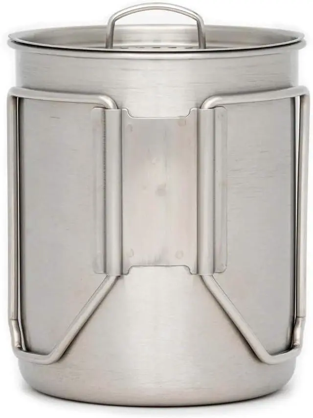 Alt view image 7 of 7 - The Pathfinder School Stainless Steel 32oz Water Bottle, Cup with Bat Wing Handles, and Stove Set