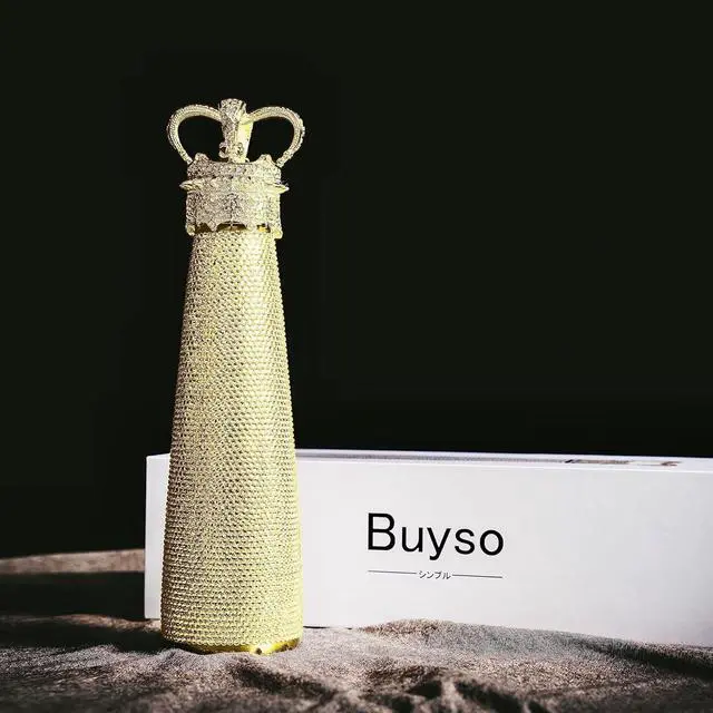 Alt view image 2 of 5 - Gold Bling Water Bottle Rhinestone Gold Rhinestone Diamond Water Bottle Reusable Insulated Stainless Steel Bling Premium Aesthetic Gift