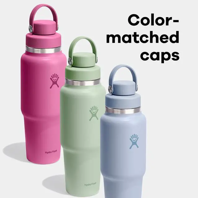 Alt view image 4 of 7 - HYDRO FLASK Wide Mouth vacuum insulated stainless steel cupholder water bottle with leakproof chug cap for cup holder, cold water drinks, sports, car