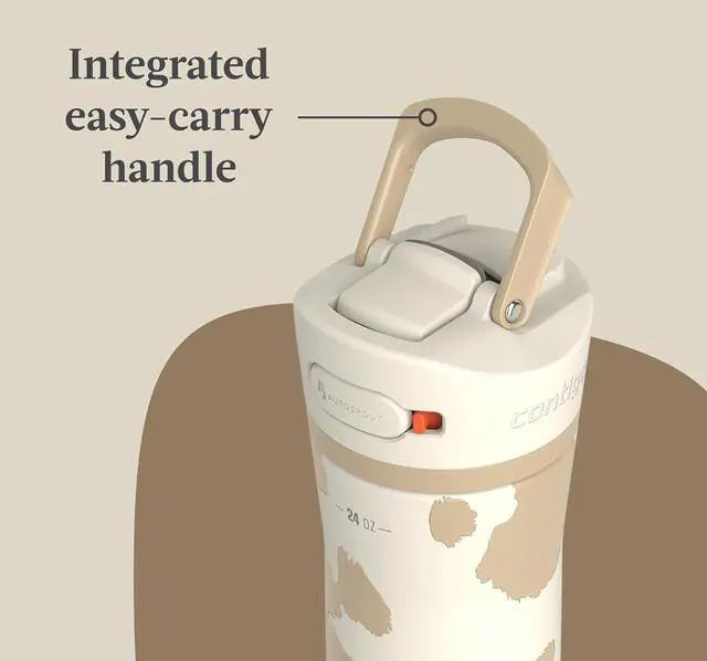 Alt view image 6 of 7 - Contigo x Ally Love Stainless Steel Vacuum-Insulated Water Bottle with AUTOSPOUT Easy-Clean Lid Leak-proof Drinking Keeps drinks cold for 24 hours BPA-Free 24oz. Ashland Chill 2.0 Oatmilk