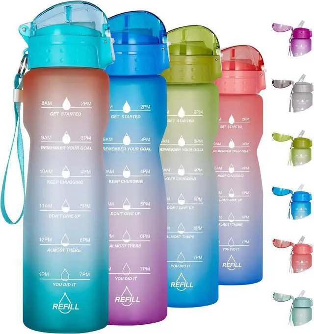 Main image of Goothdurs 24oz/32oz/50oz Motivational Water Bottle with Time Marker Reminder  Water Tracker Bottles with Times to Drink - Leak-Proof BPA Free Hydration Sports Daily Water Bottle Jug