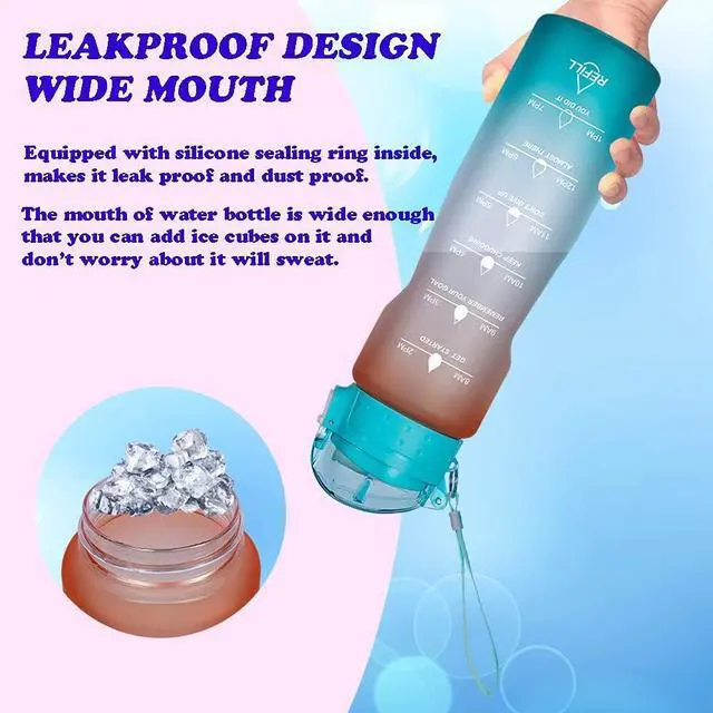 Alt view image 4 of 5 - Goothdurs 24oz/32oz/50oz Motivational Water Bottle with Time Marker Reminder  Water Tracker Bottles with Times to Drink - Leak-Proof BPA Free Hydration Sports Daily Water Bottle Jug