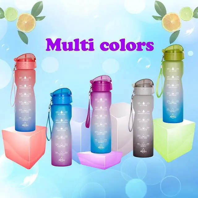 Alt view image 5 of 5 - Goothdurs 24oz/32oz/50oz Motivational Water Bottle with Time Marker Reminder  Water Tracker Bottles with Times to Drink - Leak-Proof BPA Free Hydration Sports Daily Water Bottle Jug