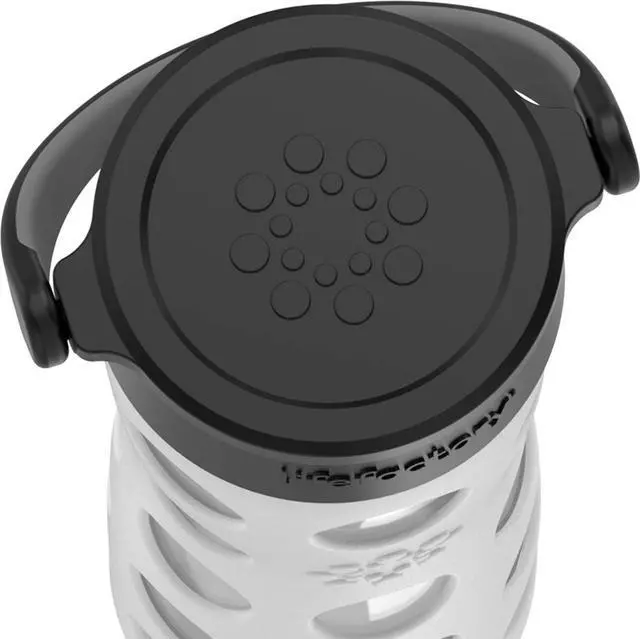 Alt view image 5 of 7 - Lifefactory 16-Ounce BPA-Free Glass Water Bottle with Classic Cap and Protective Silicone Sleeve, Optic White