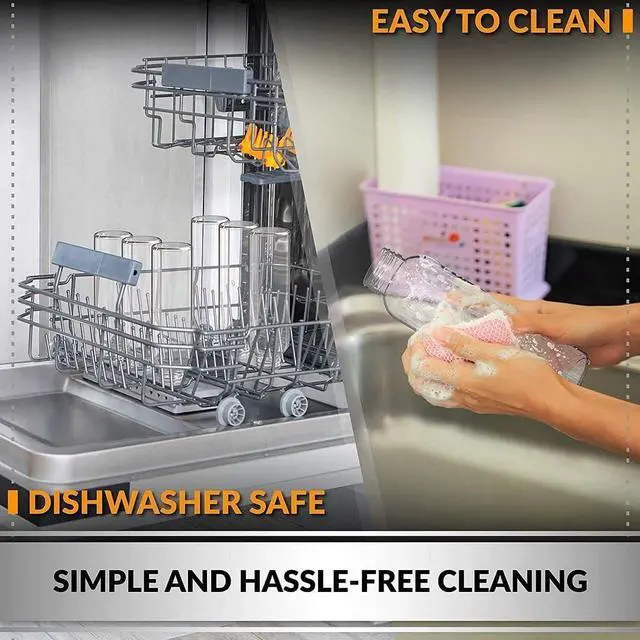 Alt view image 6 of 7 - Chef's Star 18 Oz Glass Water Bottles, Glass Drinking Bottle with Protection Sleeve, Juice Bottles with Stainless Steel Leak Proof Lids, Pack of 6