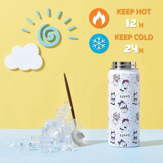 Alt view image 3 of 7 - SENDESTAR Metal Insulated Water Bottle - 12oz/18oz BPA-FREE 18/8 Stainless Steel Travel Tumbler Double Wall Vacuum Leak Proof Kids Cup with Straw for Kids, School Boys Girls(