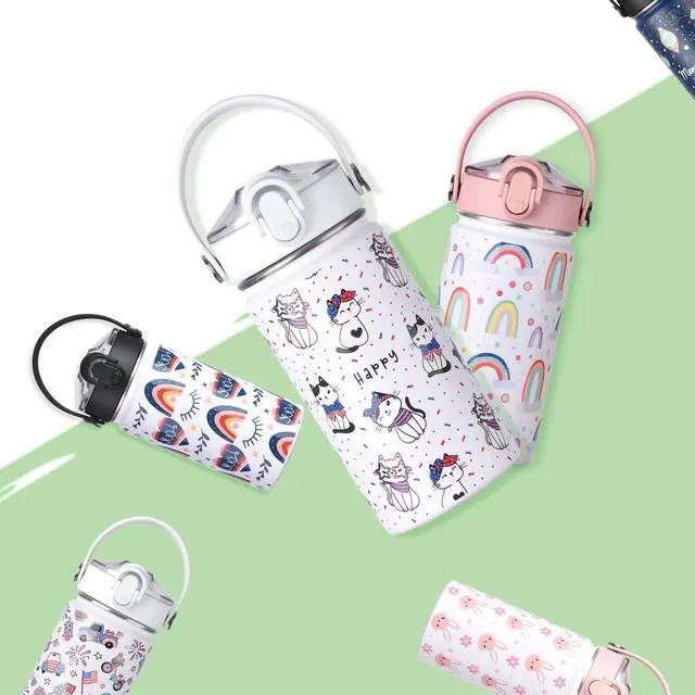 Alt view image 7 of 7 - SENDESTAR Metal Insulated Water Bottle - 12oz/18oz BPA-FREE 18/8 Stainless Steel Travel Tumbler Double Wall Vacuum Leak Proof Kids Cup with Straw for Kids, School Boys Girls(