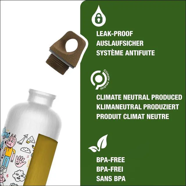 Alt view image 3 of 7 - SIGG - Metal Kids Water Bottle - Traveller - Made in Switzerland - Carbonated Drinks - Leak Proof - for School - 20 Oz