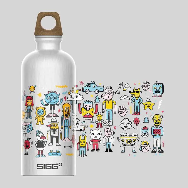 Alt view image 4 of 7 - SIGG - Metal Kids Water Bottle - Traveller - Made in Switzerland - Carbonated Drinks - Leak Proof - for School - 20 Oz