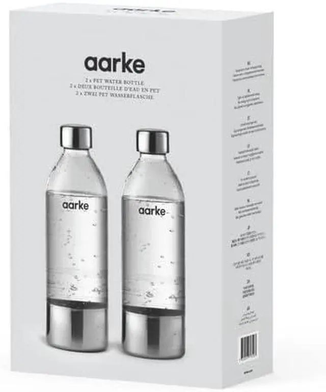 Alt view image 4 of 7 - aarke Extra PET Stainless Steel Reusable Bottle for Carbonator l, ll, and 3, BPA-Free and Non-Toxic, 800ml (2-Pack)