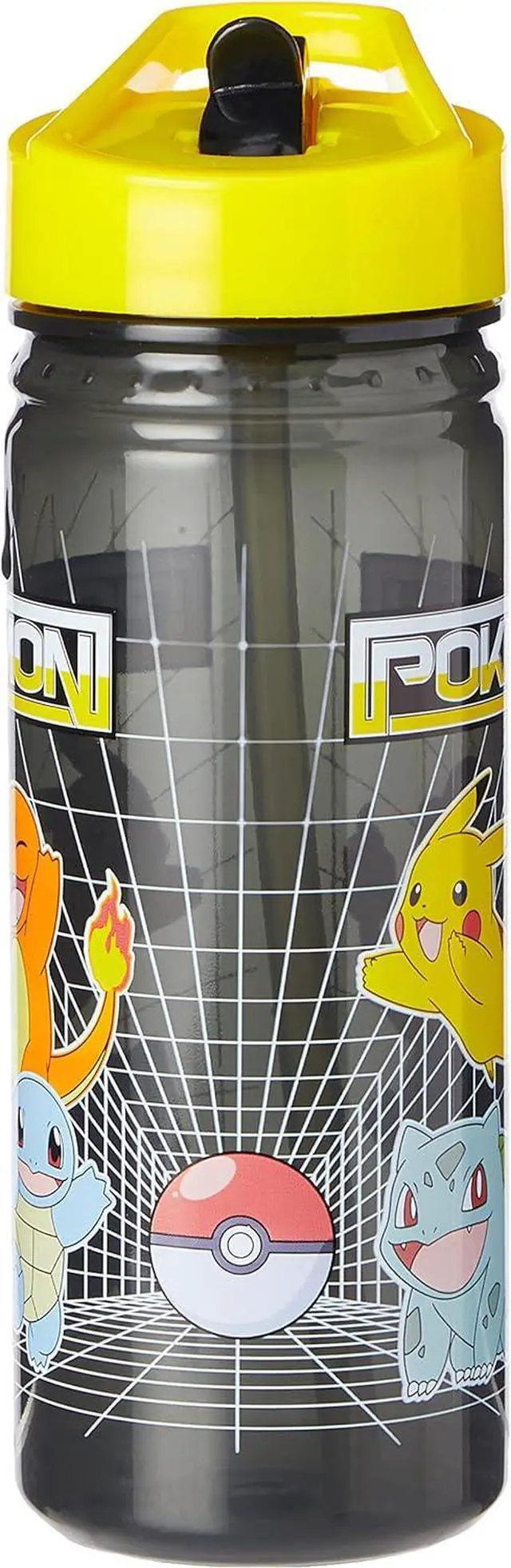 Alt view image 2 of 5 - Pokemon Plastic Drinking BPA Free Water Bottle with Removable Straw, Pikachu Print, Leakproof Lid, Reusable, Lightweight, Durable Perfect for Kids & Adults-600ml, Multi, One Size