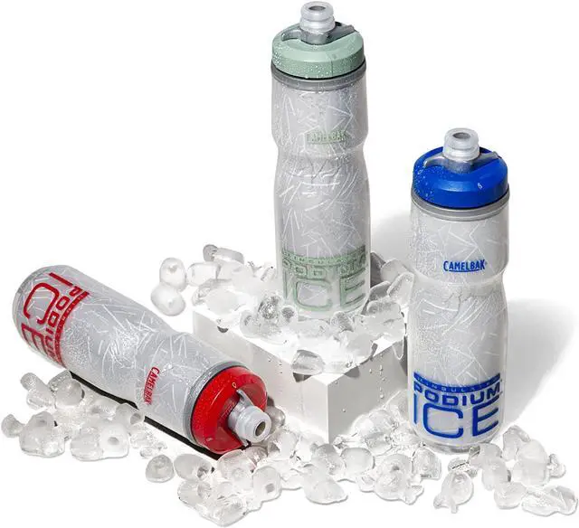 Alt view image 5 of 7 - CamelBak Podium Ice Bike Bottle 21oz - Insulated Squeeze Bottle, Black