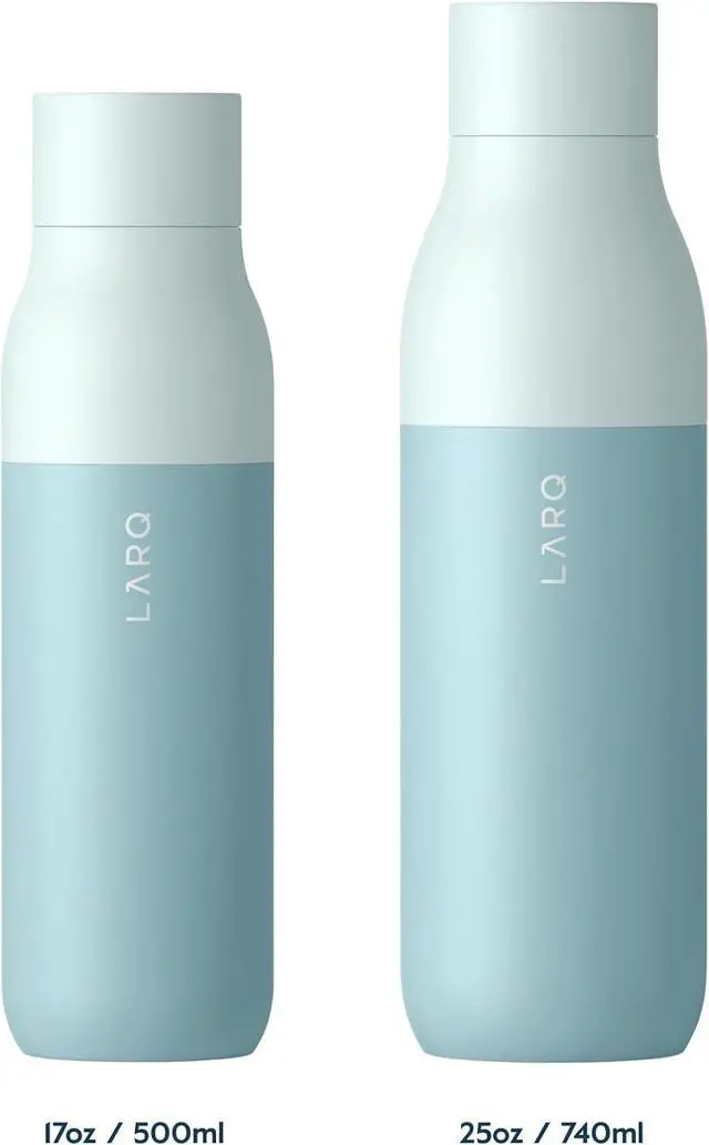 Alt view image 2 of 7 - LARQ Bottle PureVis 17 oz - Self-Cleaning and Insulated Stainless Steel Water Bottle with UV Water Purifier and Award-winning Design | Reusable & Travel Friendly, Seaside Mint