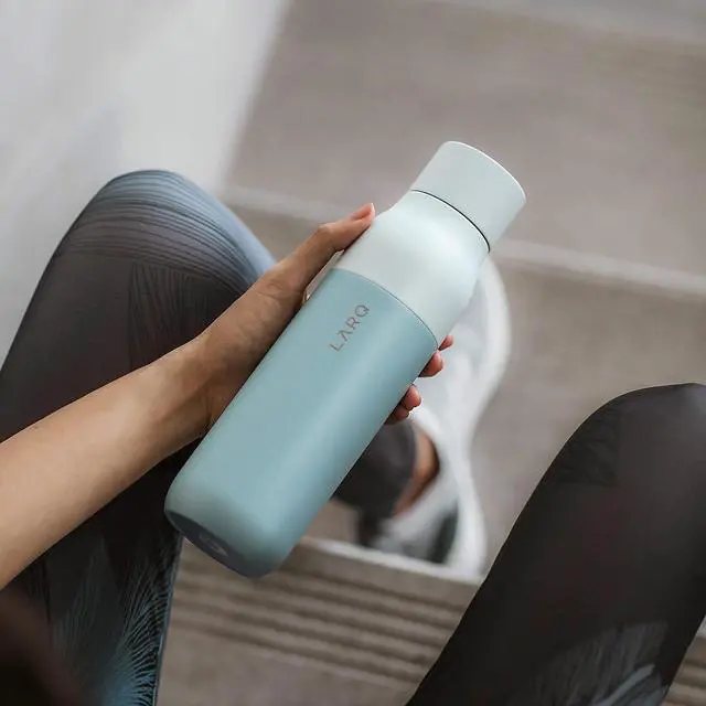 Alt view image 6 of 7 - LARQ Bottle PureVis 17 oz - Self-Cleaning and Insulated Stainless Steel Water Bottle with UV Water Purifier and Award-winning Design | Reusable & Travel Friendly, Seaside Mint