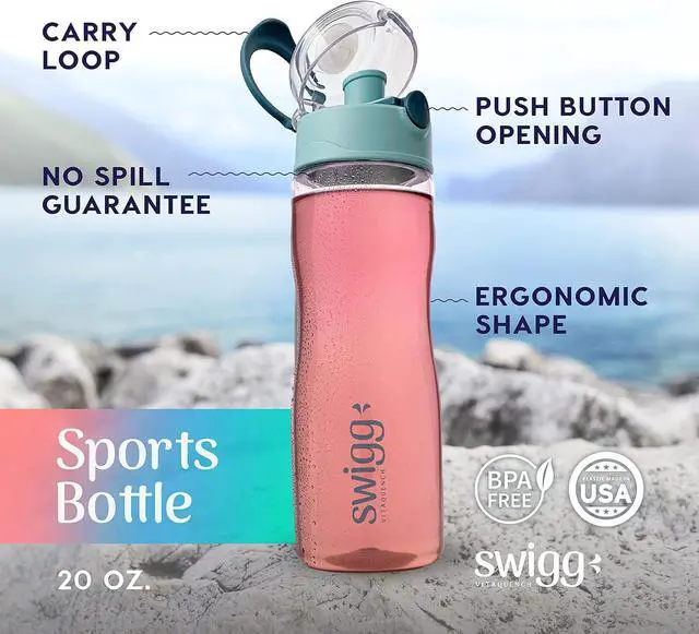 Alt view image 3 of 7 - 2 Pack BPA Free Sports Water Bottles for School Gym Bicycle Car - Leak Proof Sports Waterbottles - See Through Reusable Clear Water Bottle botella de agua Made of Tritan Plastic Water bottle