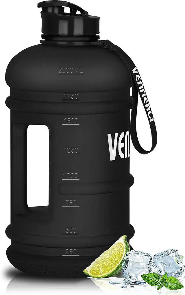 Main image of VENNERLI Half Gallon Water Bottle 2.2L Large Sports Water Bottle with Handle 74oz BPA-free Reusable Plastic Water Jugs Leakproof Hydro Bottle for Gym Yoga Travel Camping Cycling Outdoor Sports