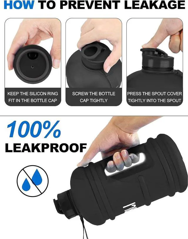 Alt view image 5 of 7 - VENNERLI Half Gallon Water Bottle 2.2L Large Sports Water Bottle with Handle 74oz BPA-free Reusable Plastic Water Jugs Leakproof Hydro Bottle for Gym Yoga Travel Camping Cycling Outdoor Sports