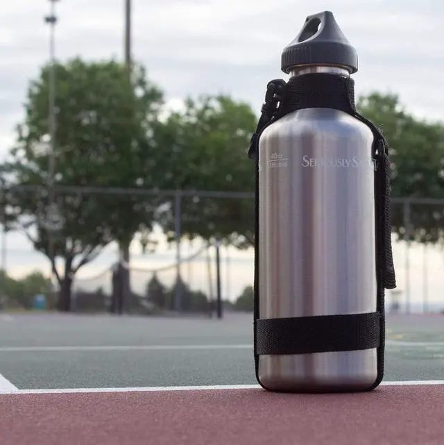 Alt view image 2 of 7 - New Wave Enviro 40oz Stainless Steel Water Bottle with Strap