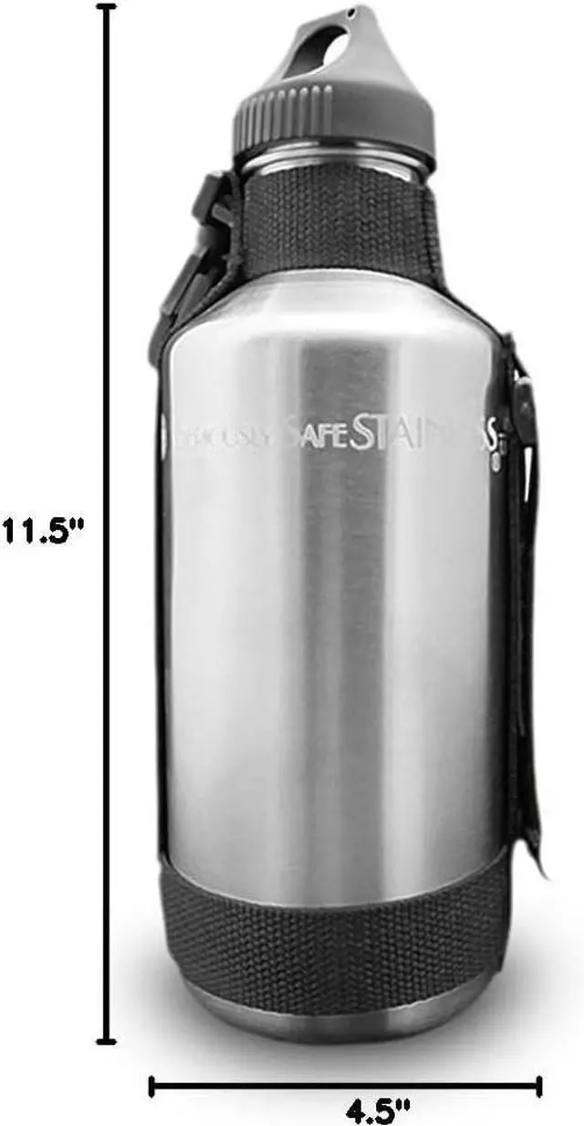 Alt view image 7 of 7 - New Wave Enviro 40oz Stainless Steel Water Bottle with Strap