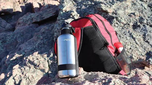 Alt view image 6 of 7 - New Wave Enviro 40oz Stainless Steel Water Bottle with Strap