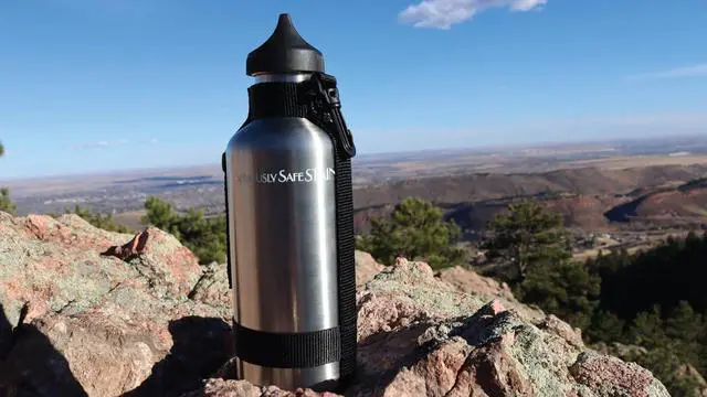 Alt view image 5 of 7 - New Wave Enviro 40oz Stainless Steel Water Bottle with Strap