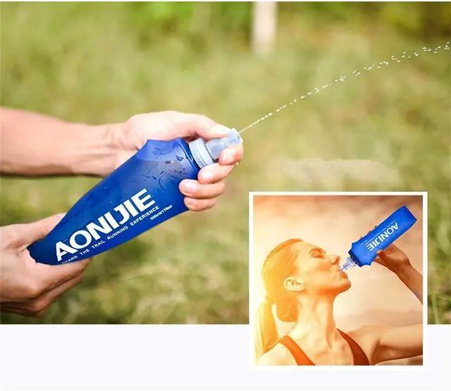 Alt view image 5 of 7 - AONIJIE 250ML/350ML/500ML/600ML Portable TPU Soft Water Bottle Folding Soft Flasks For Outdoor Marathon Running Hydration Camping Hiking