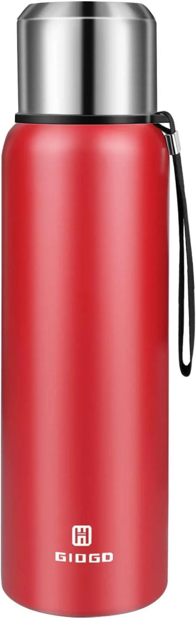Main image of Insulated vacuum Thermo Bottle 1000ml/33.8oz with cup Stainless steel coffee bottles for hot and cold drink water flask.(Red,1000ml)