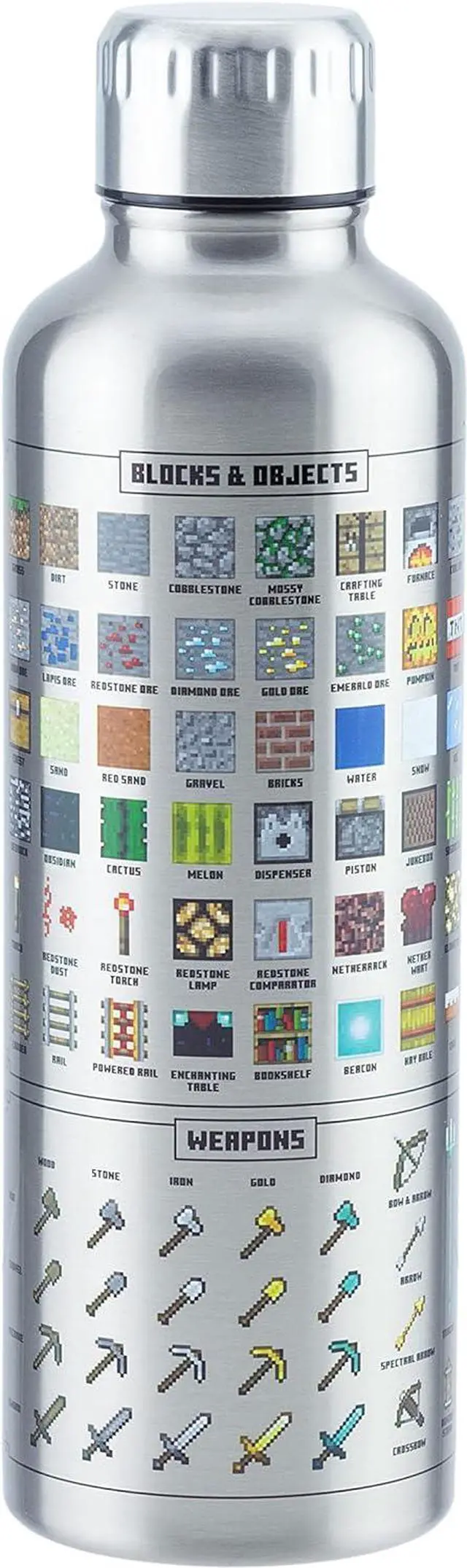 Alt view image 4 of 4 - Paladone Minecraft Metal Water Bottle | Officially Licensed Gaming Merchandise