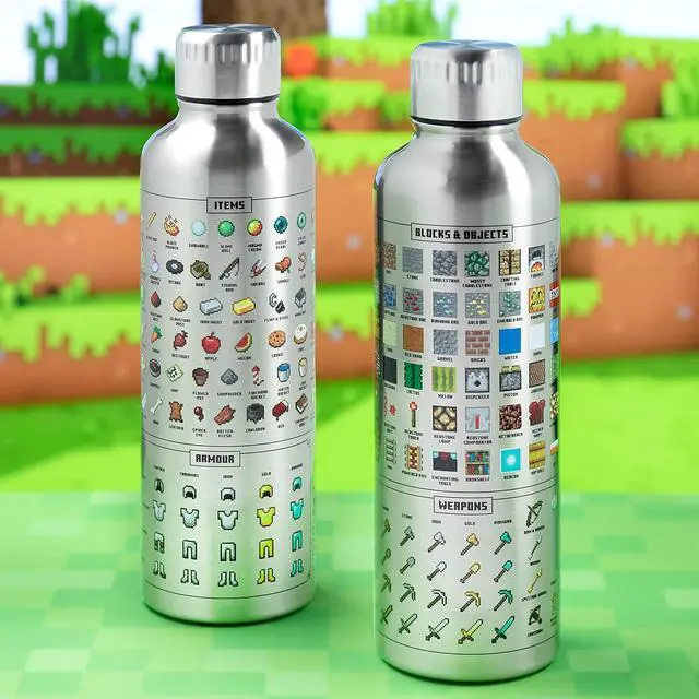 Alt view image 2 of 4 - Paladone Minecraft Metal Water Bottle | Officially Licensed Gaming Merchandise