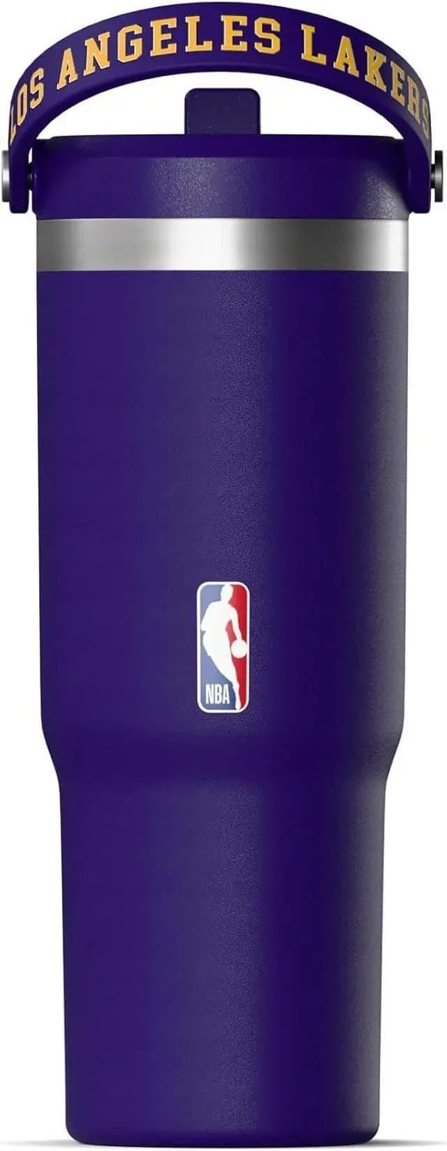 Alt view image 2 of 7 - Hydrapeak x NBA Officially Licensed Los Angeles Lakers 32 oz Nomad Tumbler with Handle and Straw Lid, Leakproof Stainless Steel Water Bottle