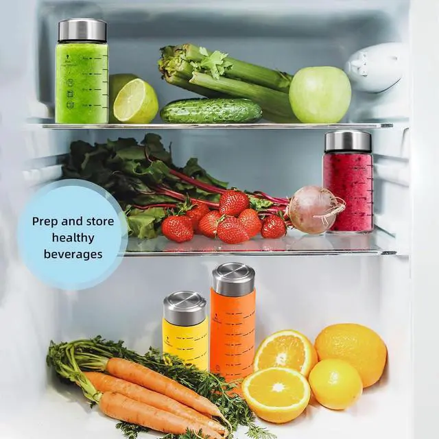 Alt view image 6 of 7 - Glass Juice Bottles 4 Pack 20 oz - Wide Mouth Glass Water Bottles with Lids - Borosilicate,Stainless Steel Lids for Juicing, Smoothies, Infused Water, Beverage Storage, Leakproof, Reusable,BPA Free