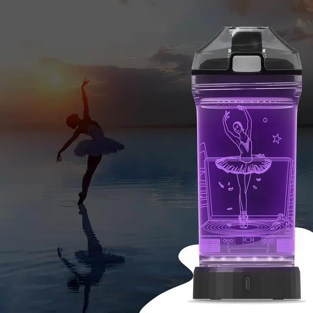 Alt view image 4 of 7 - YuanDian Light Up Kids Water Bottle with 3D LED Light- 14 OZ Tritan BPA Free - 7 Color Light Cool Drinking Cups Gift for School Kids Girl Child (Ballet)