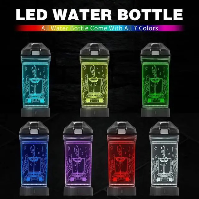 Alt view image 3 of 7 - YuanDian Light Up Kids Water Bottle with 3D LED Light- 14 OZ Tritan BPA Free - 7 Color Light Cool Drinking Cups Gift for School Kids Girl Child (Ballet)