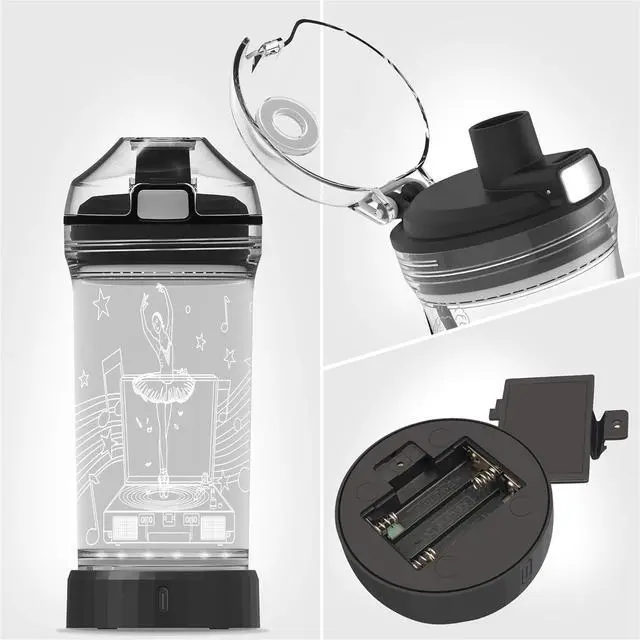Alt view image 6 of 7 - YuanDian Light Up Kids Water Bottle with 3D LED Light- 14 OZ Tritan BPA Free - 7 Color Light Cool Drinking Cups Gift for School Kids Girl Child (Ballet)