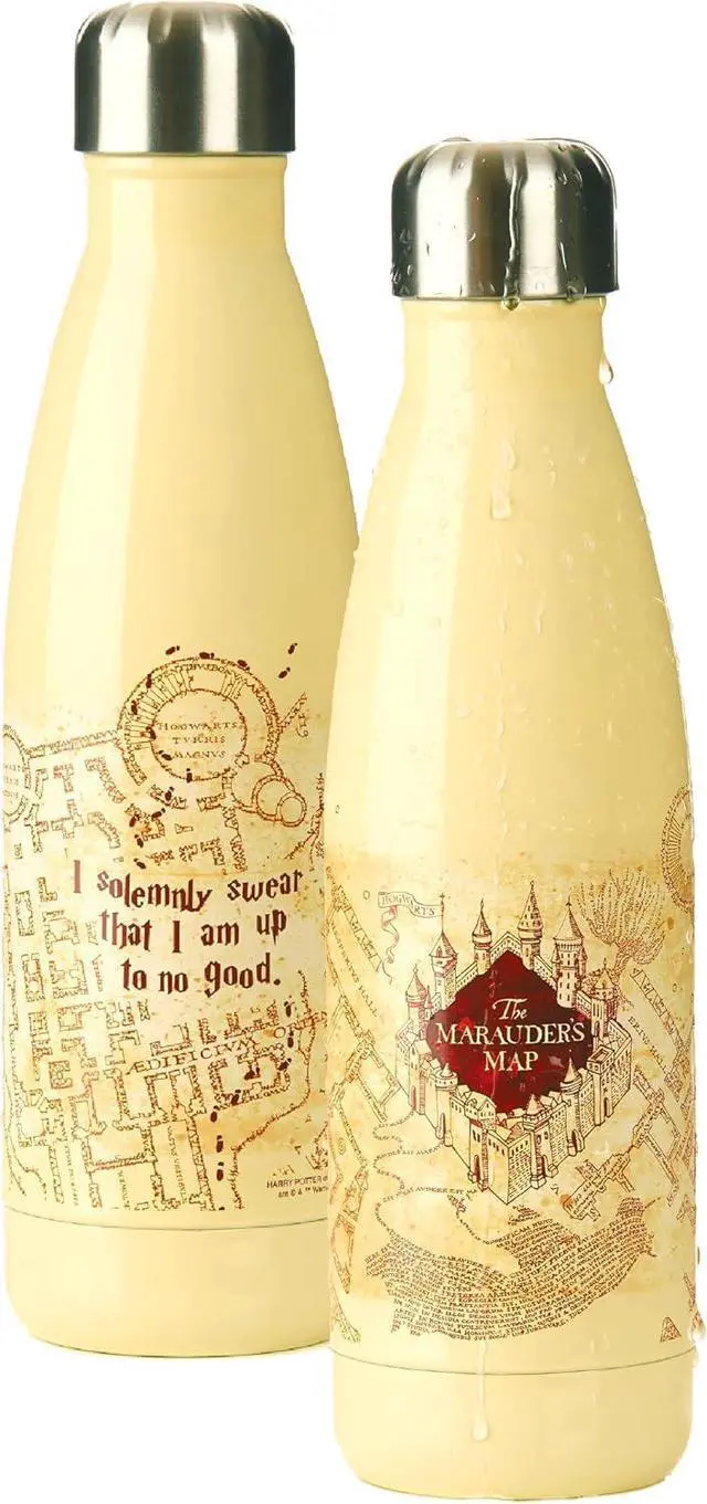 Main image of Paladone Harry Potter Marauders Map Water Bottle - Officially Licensed Leakproof Metal Bottle for Hot and Cold Beverages, 500ml (17 oz), Gift for Potter Fans