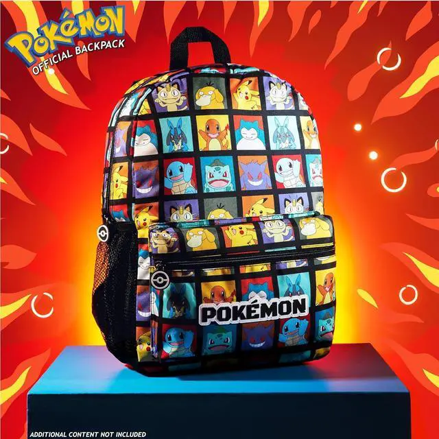 Alt view image 2 of 6 - Pokemon Kids Backpack with Water Bottle Pocket for School, Sports, Travel - Anime Gifts (Multicolour)